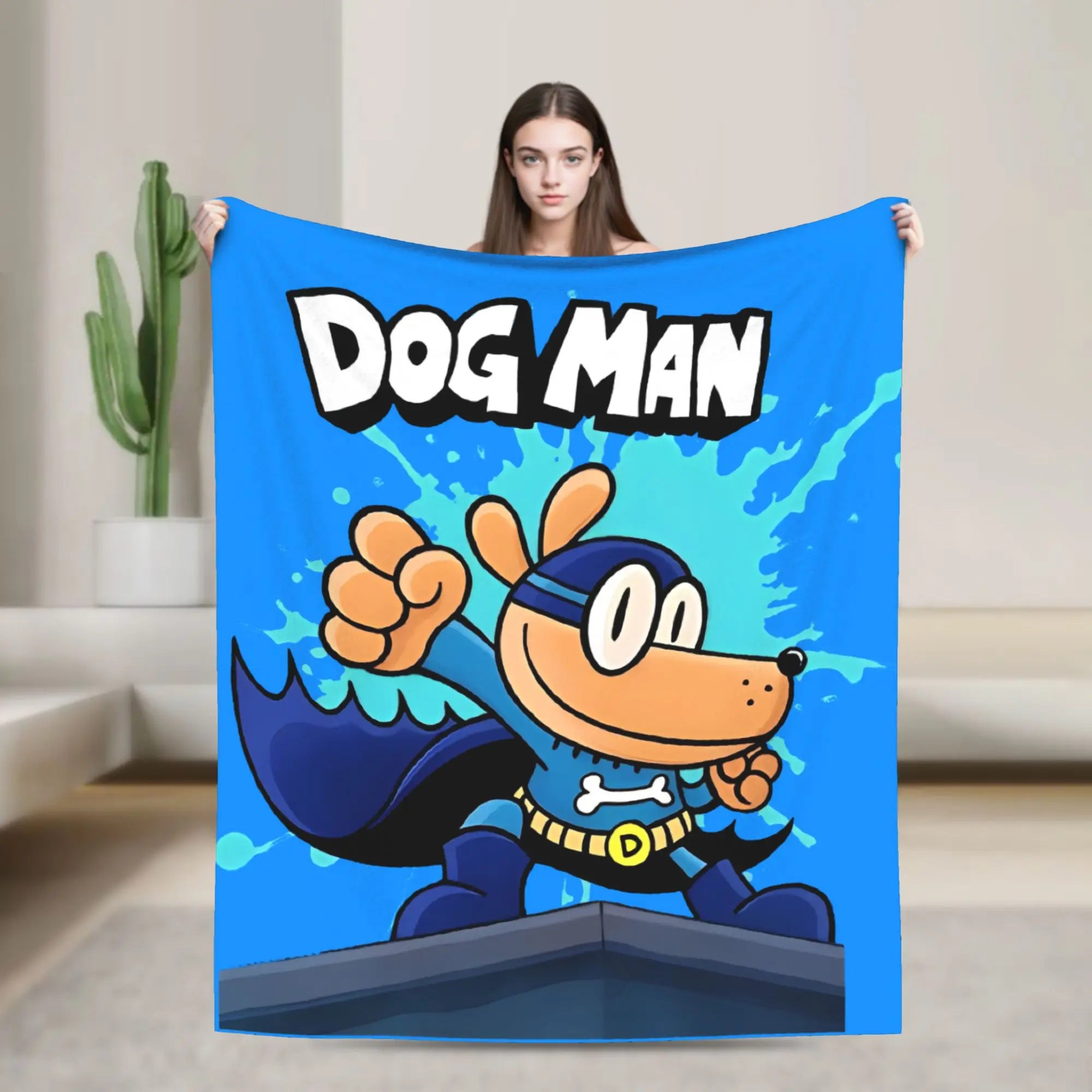 Dog Man Dogman Movie Comic Blanket Cartoon Flannel Vintage Warm Throw Blanket for Coverlet Spring/Autumn