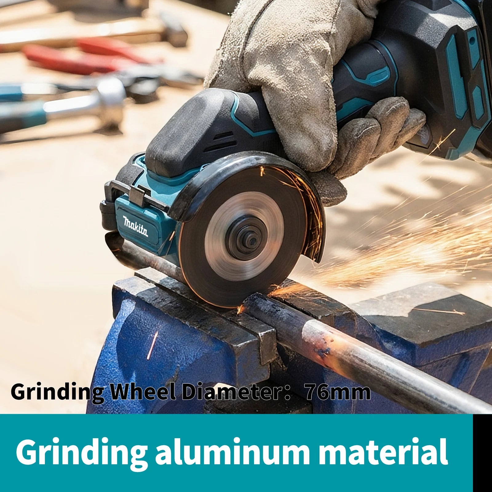 Makita MT438 18V Cordless Angle Grinder 3 Inch, Mini Polishing Grinding Machine Electric Cutting Tool for Small Works DIY