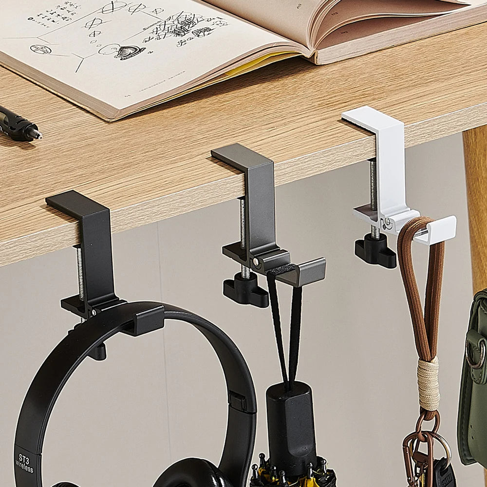 Collapsible Adjustable Desk Edge Hook Gaming Headset Desk Hanger Student Backpack Storage Hanging Hook Punch-free Home Organizer