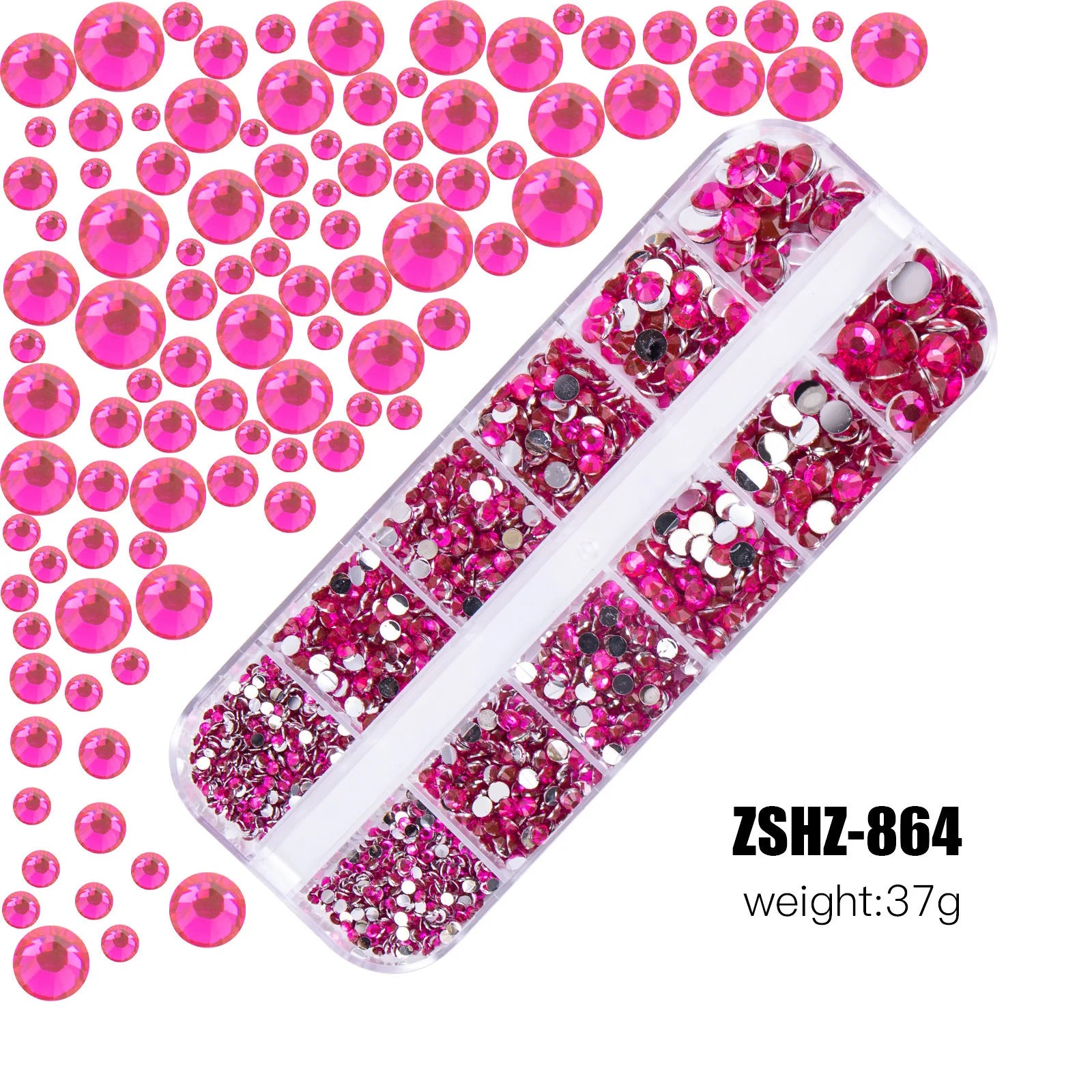 Nail Art Rhinestones Kit 2400pcs Nail Gems Ab Flatback Rhinestones Gems Stones with Storage Organizer for Design Bright Holiday