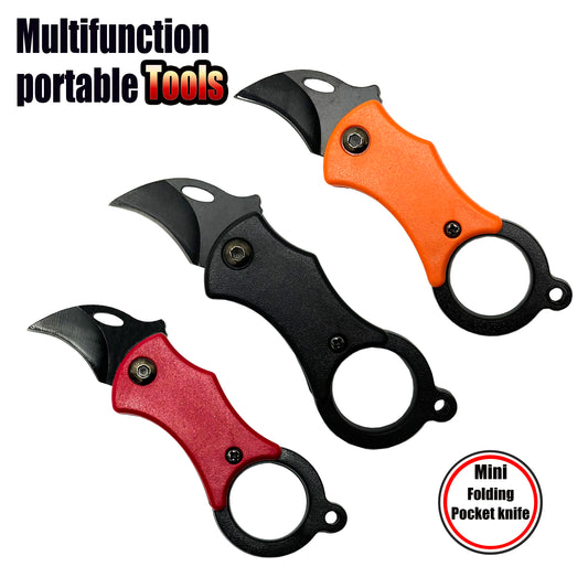 Mini folding knife Portable pocket knife Camping Food Processed food Outdoor EDC device keychain