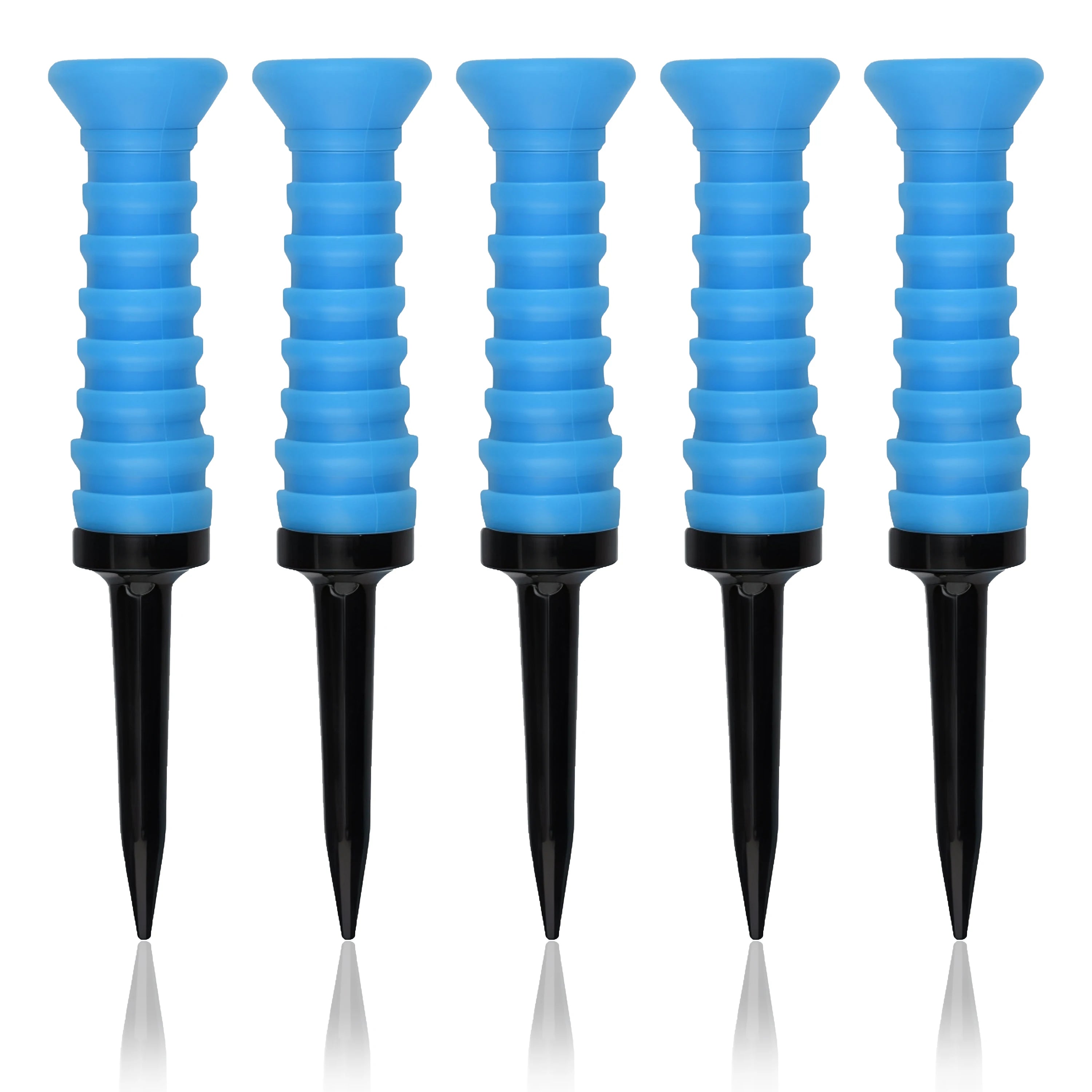 5pcs 360° Flexible Rubber Golf Tees, 3.27in/83mm, Durable, Low Friction, Vibrant Multicolor - Ideal for Everyday Golfers