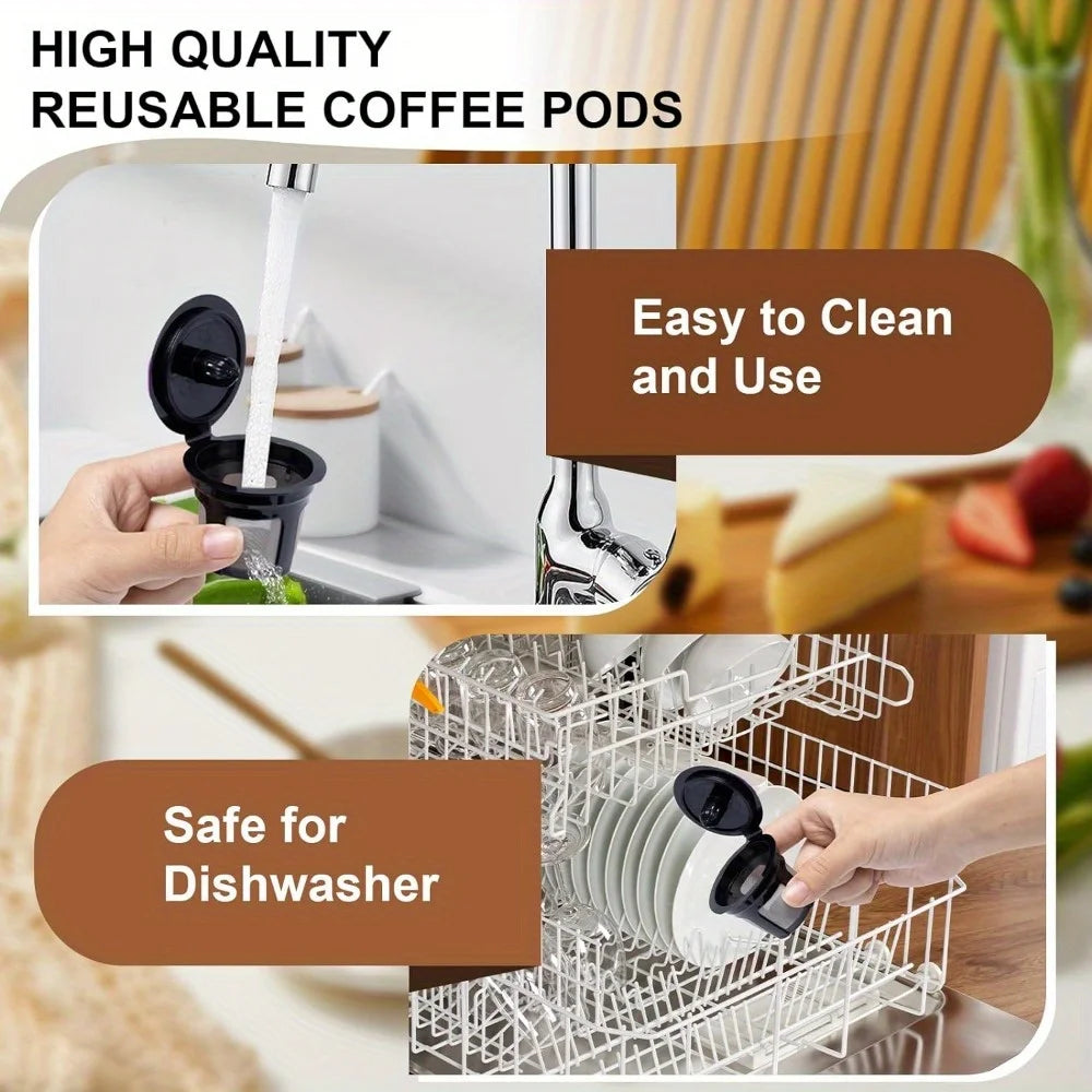 4pcs Reusable K Cups, Coffee Filters with Coffee Pods, Food Grade Stainless Steel Mesh, Fit for Keurig 1.0 and 2.0 Brewers