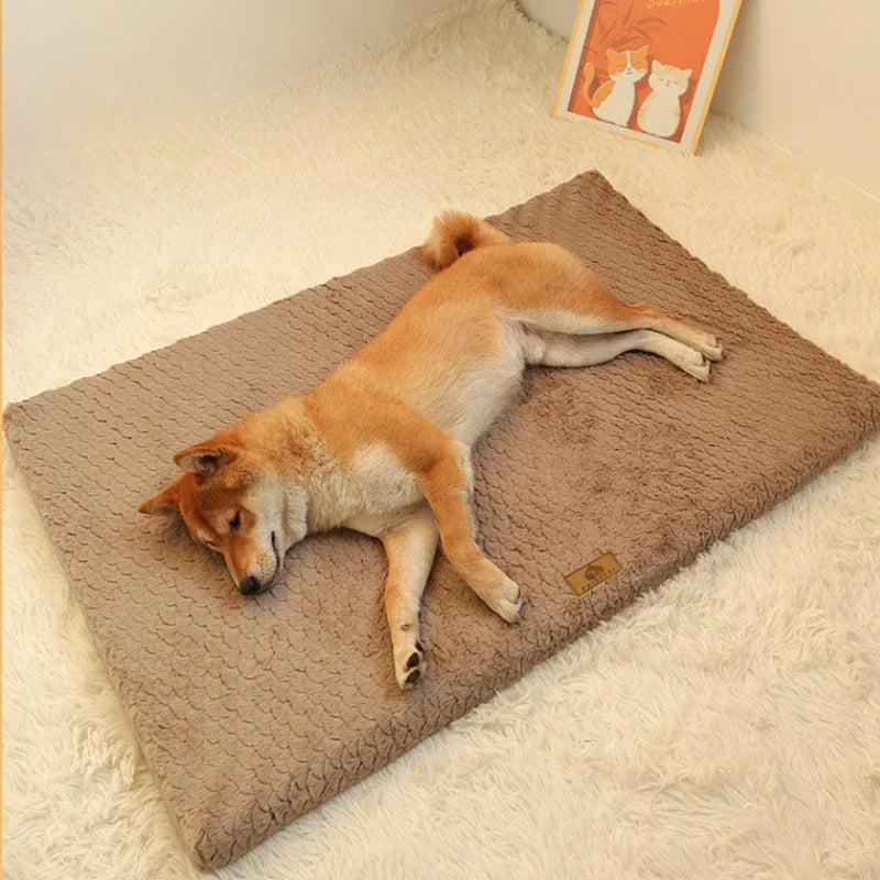Memory Foam Pet Bed with Removable Washable Faux Fur Cover Orthopedic Waterproof Dog Bed for Crate Anti-Slip Bottom Dog Beds