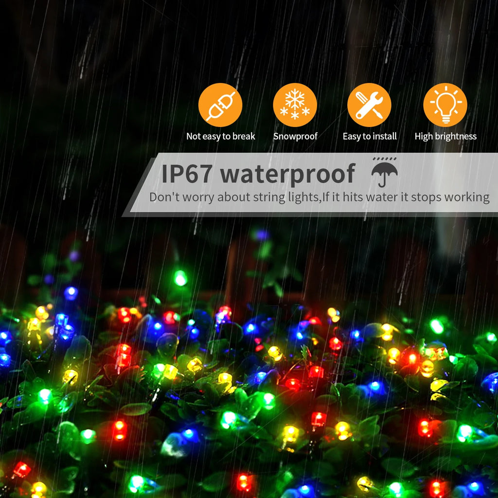 2025 New Year Decoration LED Christmas Light White/Warm/RGB Waterproof Fairy String Lights for Curtain Wedding Party Lighting