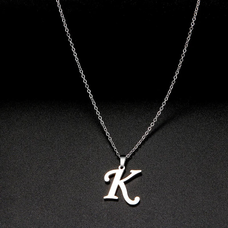 316L Stainless Steel Necklace A To Z 26 Letters Initial Minimalist Necklaces For Women Big Alphabet Pendant Gifts Jewelry gift