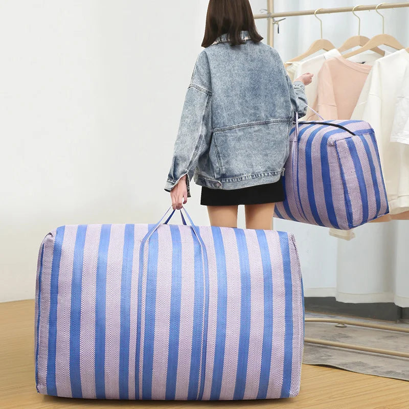 1 waterproof nylon handbag, suitable for storing household clothes and as a moving luggage bag