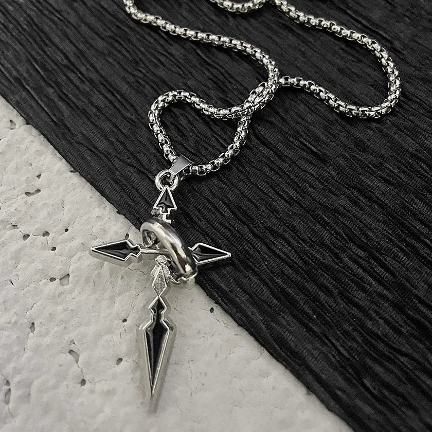 Cross Pendant Gold/Silver Plated Necklace Stainless Steel Link Chain Charm Choker Statement Men Jewelry Accessories Gifts