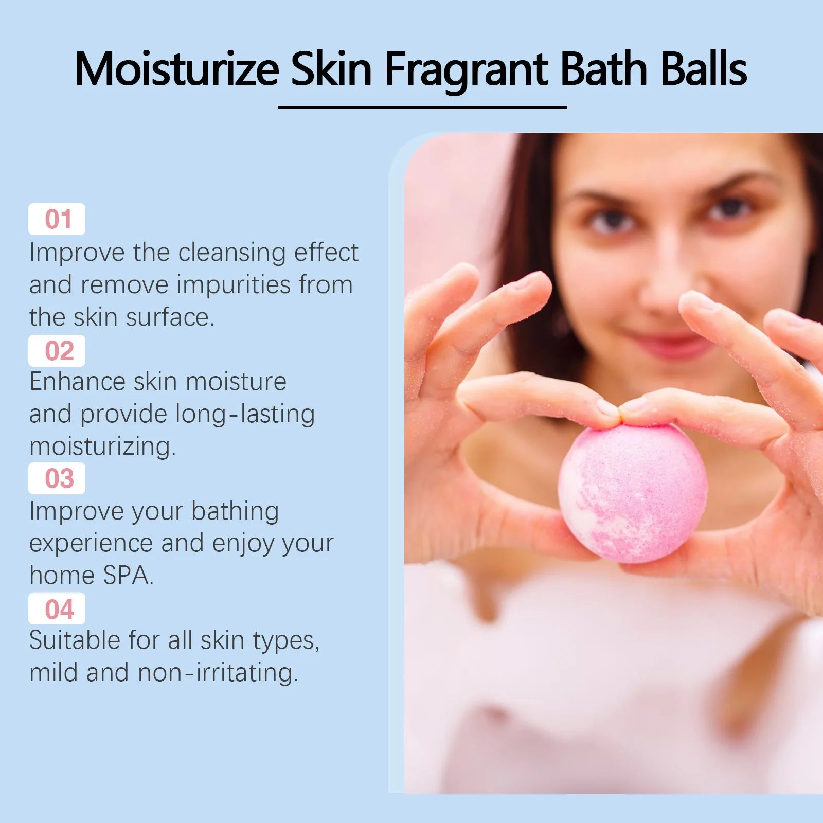 Bath Salt Lasting Fragrance Aromatherapy Floral Scent Exfoliating Moisture Body Wash Cleansing Spa Salt Ball Bubble Bombs Shower