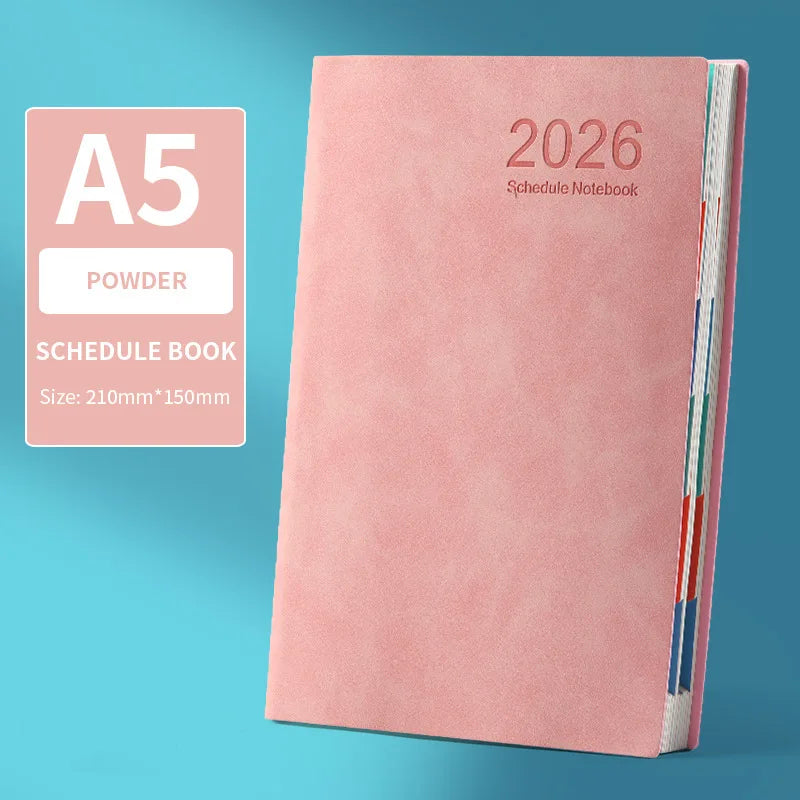 2026 A5 Daily Planner Notebook, 365 Days English Schedule Book, Productivity Journal For Work, Study And Time Management