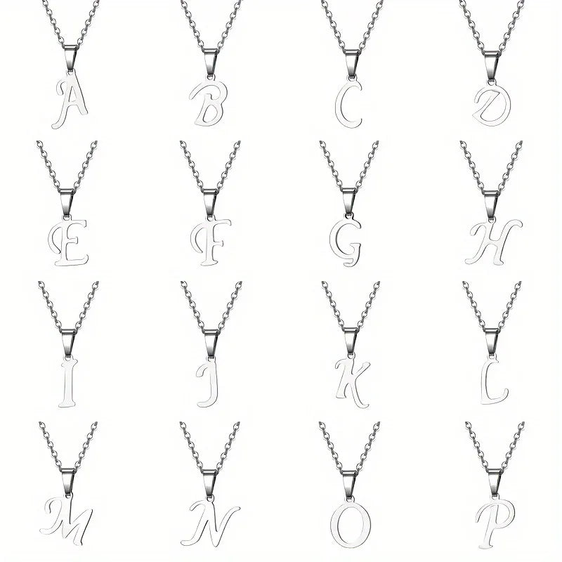 316L Stainless Steel Necklace A To Z 26 Letters Initial Minimalist Necklaces For Women Big Alphabet Pendant Gifts Jewelry gift