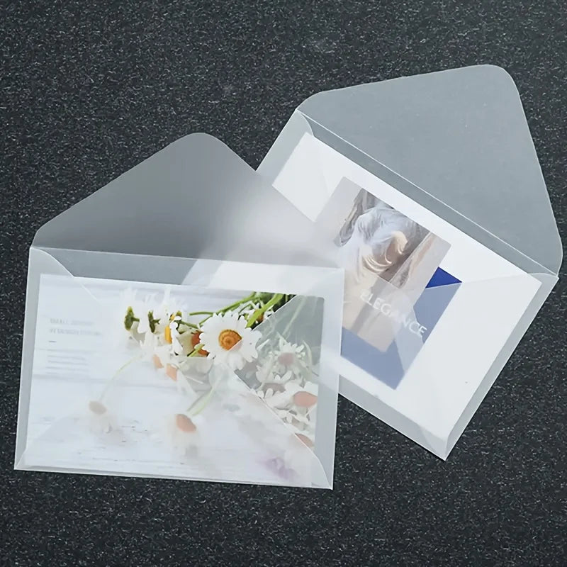 50pcs of Blank Semi-Transparent Self-Sealing Envelopes,Suitable for Invitations,Postcards,And Business Letters -Elegant European
