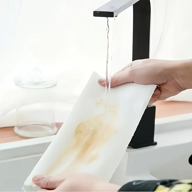 1 Roll (400 Sheets), Lazy Cloth, Disposable Kitchen Tissue, Washable Dry and Wet Dual-Use Towel, Dishcloth, Non Stick Oil Cloth