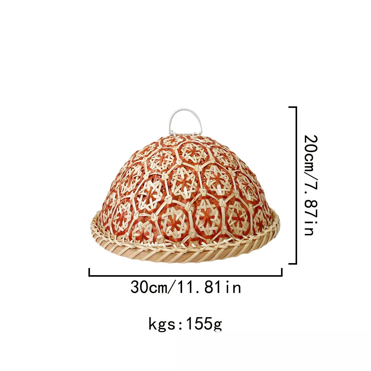 Handmade Rattan Style Round Fruit Basket with Lid Insect Proof Table Cover Multi Functional Storage for Bread Fruit Leftovers