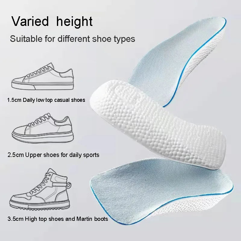 1 pair of Halloween decorations 1.5/2.5/3.5 cm arch support height increase insole elastic lift men's and women's insoles