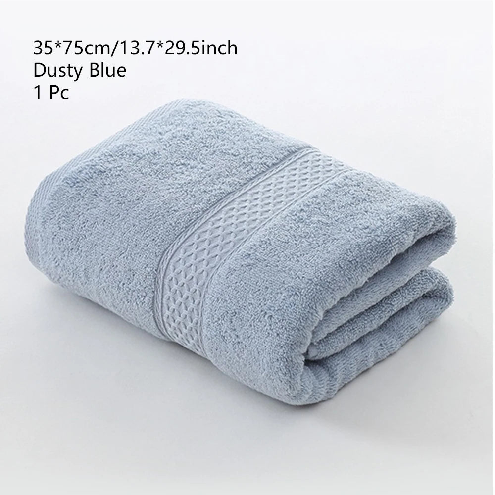 Bath Towel Washcloth Cotton Towel Solid Color Soft Absorbent Towels Multipurpose Use For Hotel Bathroom