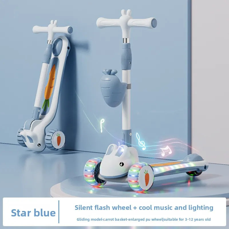 New children's scooter:5-in-1 glide scooter for boys and girls three-wheeled toy scooter ideal for developing children's balance