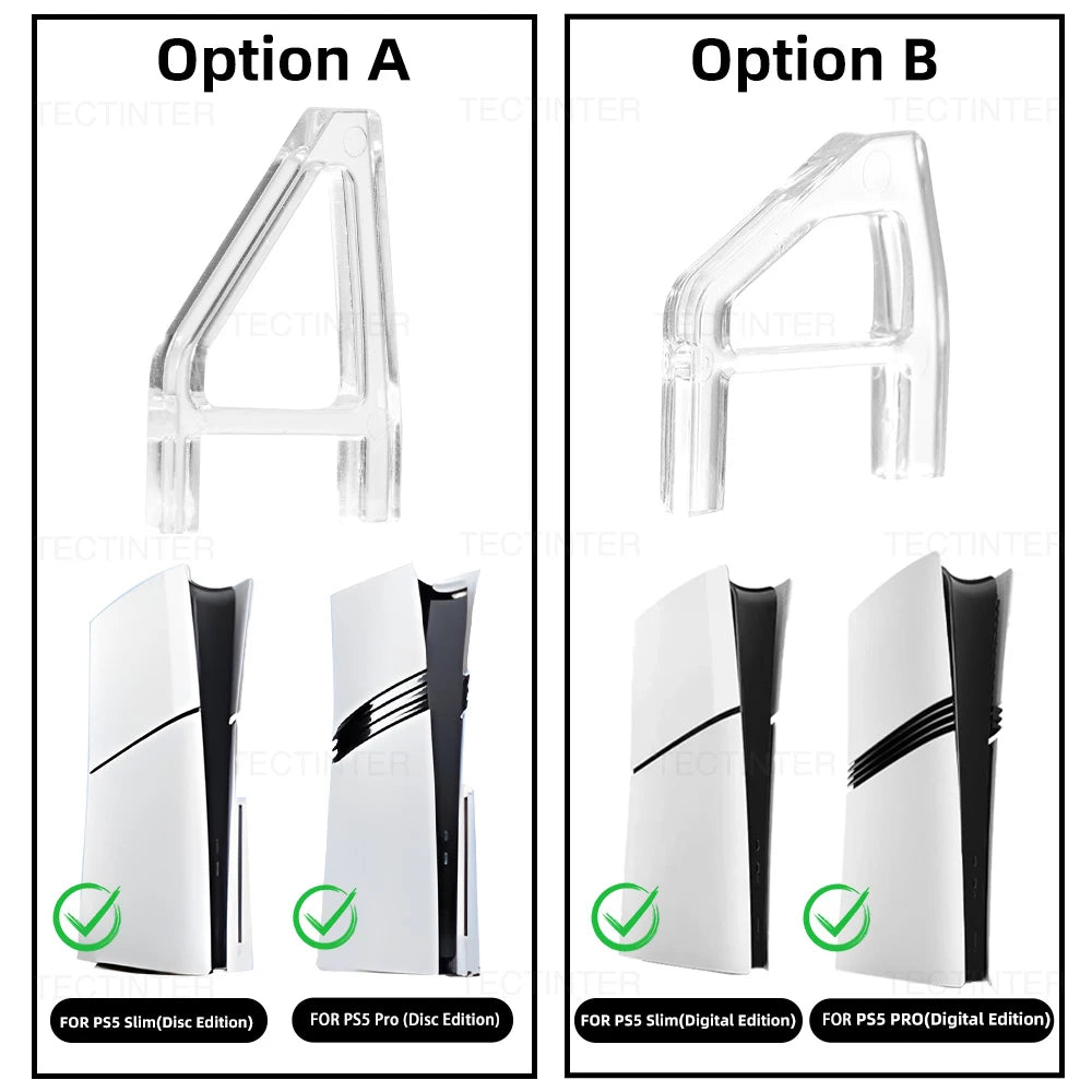 2Pcs Transparent Horizontal Stand For PS5 Slim / Pro Acrylic Triangle Base Holder Support Storage Stand for PS5 Slim Accessories