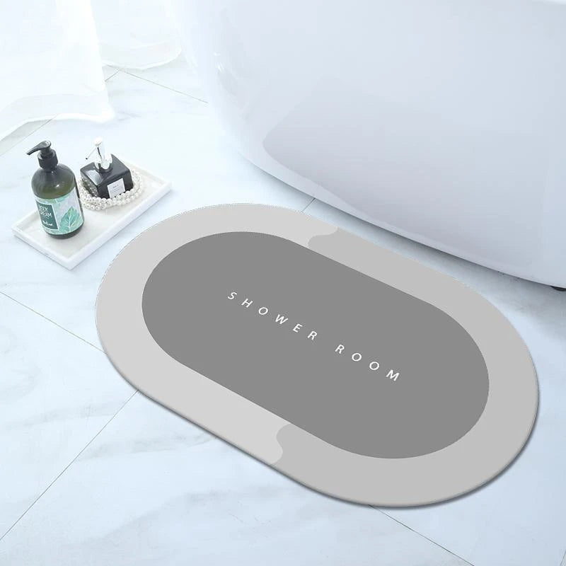 Bathroom Bath Mat Absorbent Anti-slip Diatom Ooze Bath Mats Quick Drying Bath Shower Rug Kitchen Entrance Door Mat Home Floormat