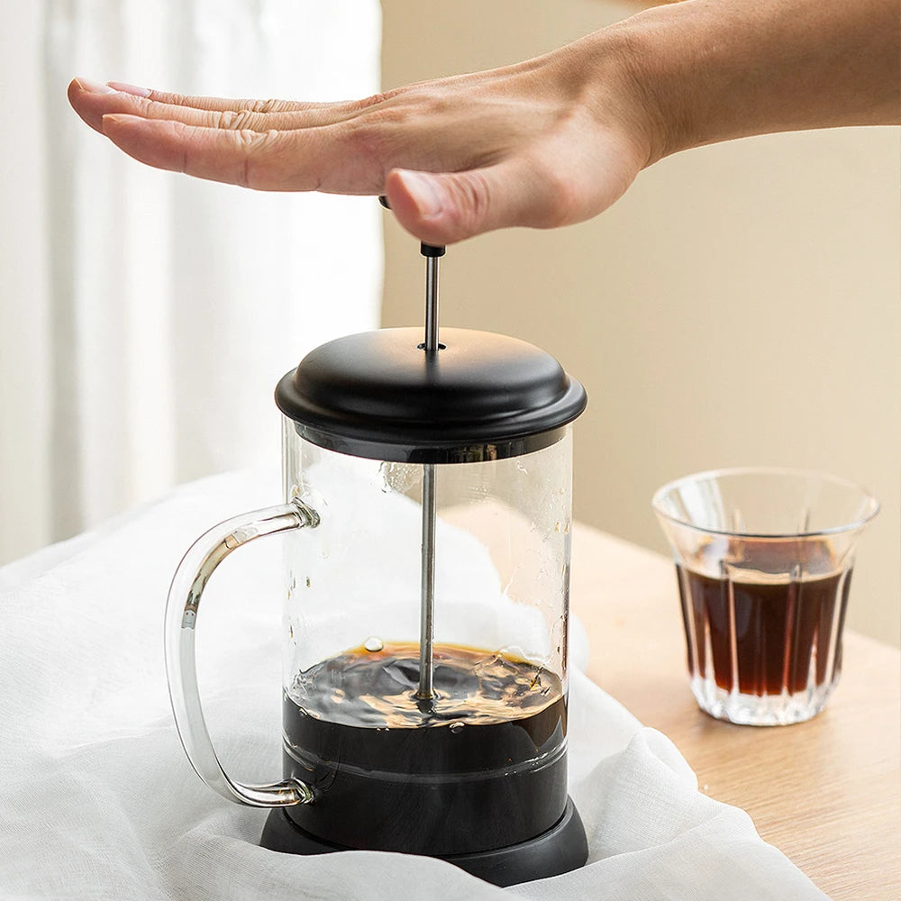Icafilas 600ML French Press Coffee/tea Brewer Coffee Pot Coffee Maker Kettle Glass Thermos indoor ,Home office Coffee Drinkware