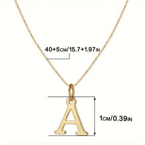 18K Gold Plated Initial Letter Necklace — Cute Font