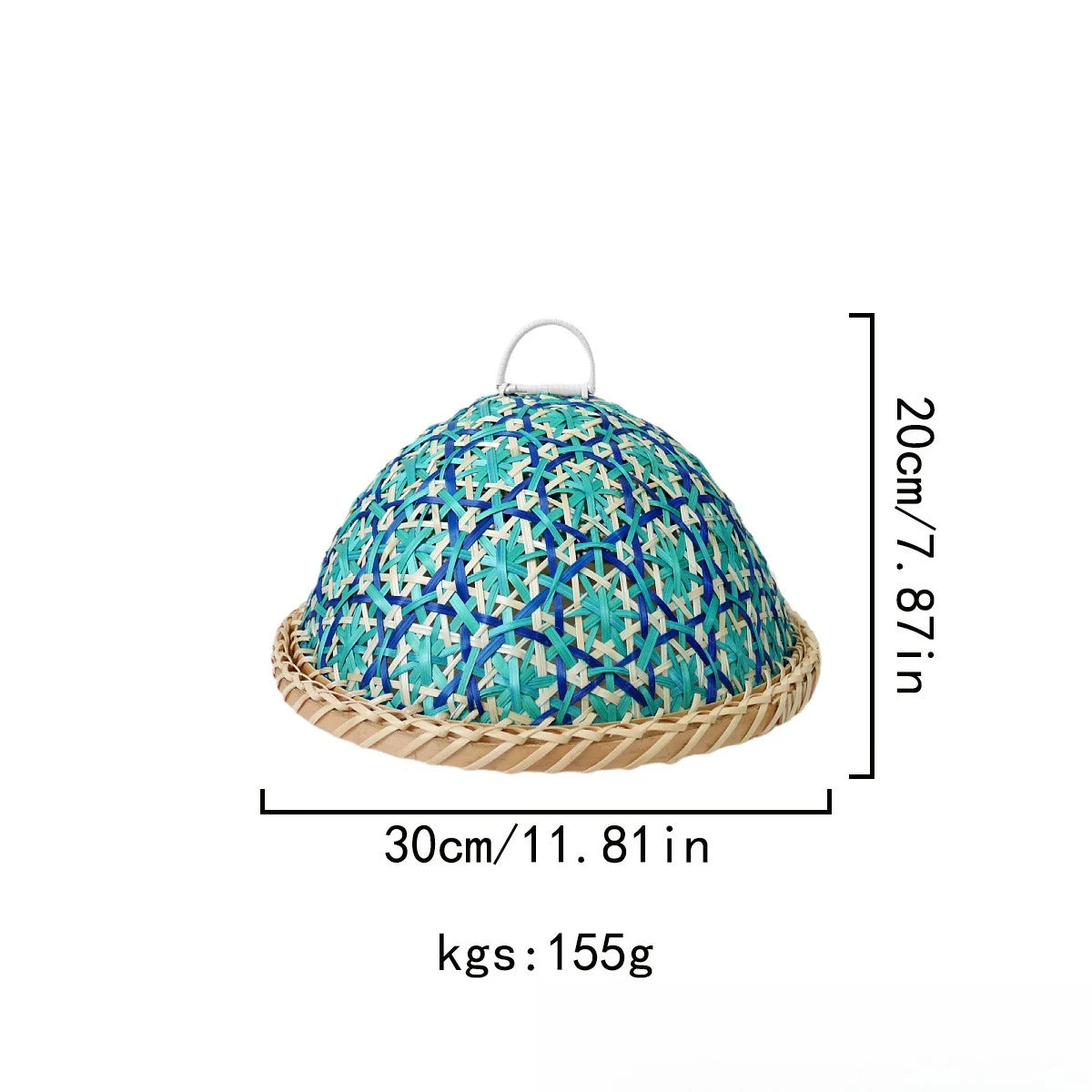 Handmade Rattan Style Round Fruit Basket with Lid Insect Proof Table Cover Multi Functional Storage for Bread Fruit Leftovers