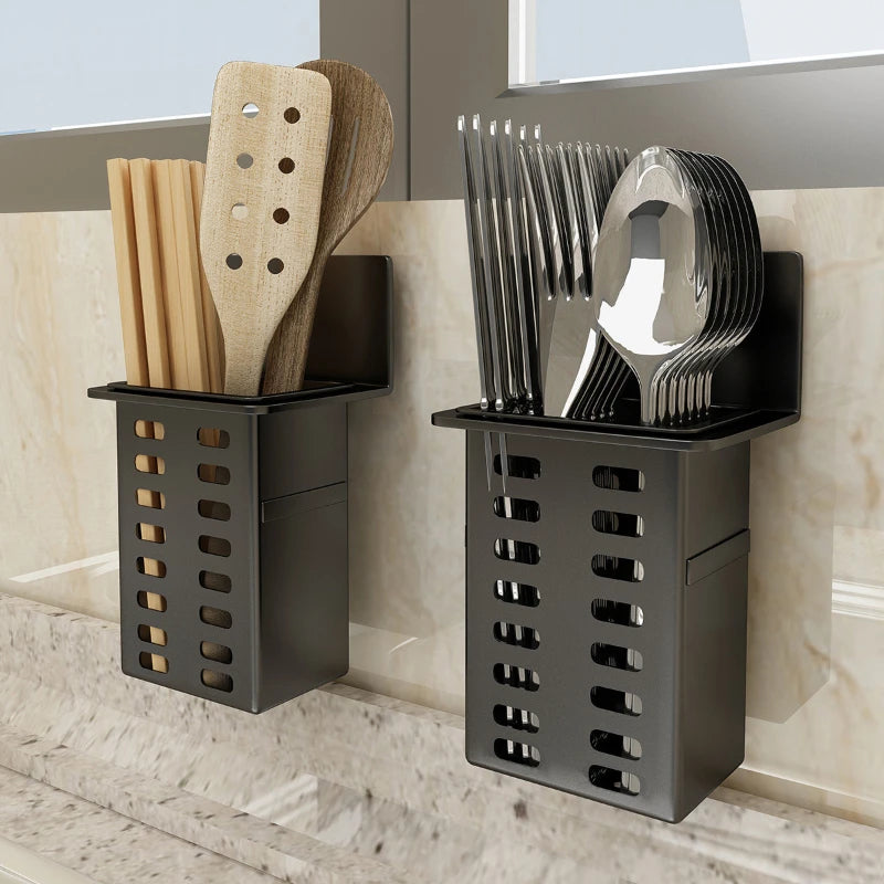 Wall Mounted Drainage Storage Rack Holder Wall-mounted Storage Box For Bathroom Toiletries Kitchen Office Hanging Bracket