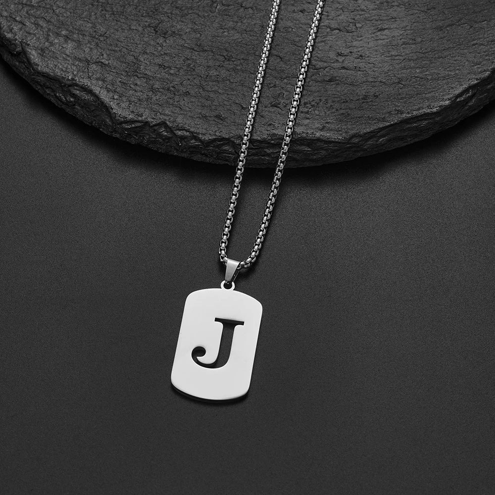 Delicate Initial Name Letters Charm Pendant Necklace For Men Alphabet A-Z Stainless Steel Jewelry Women 2024 Collar Hombre
