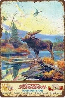 Hunting Sign Vintage Metal Sign Wooden House Wall Decor for Hunter Man Cave Gift Pistola  Metal Decorative 8 * 12 Inch