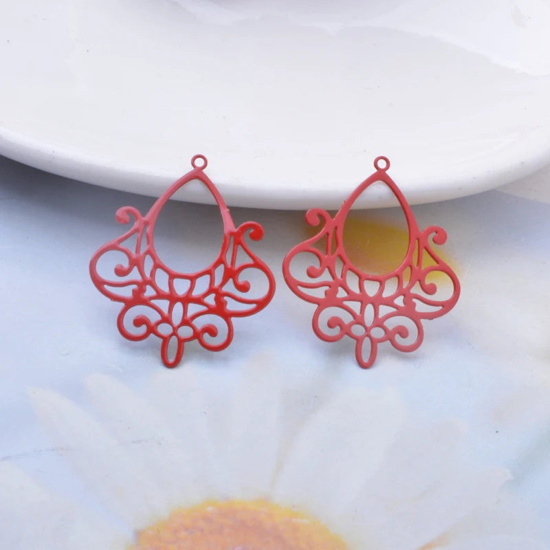 30pcs AB8445 Filigree Charms Thin Earring Pendant