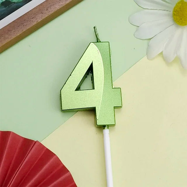 Vibrant Blue Pink Green 1pcs 0-9 Number Candles Decor for Kids Happy Birthday Event Anniversatires &Parties Decoration DIY