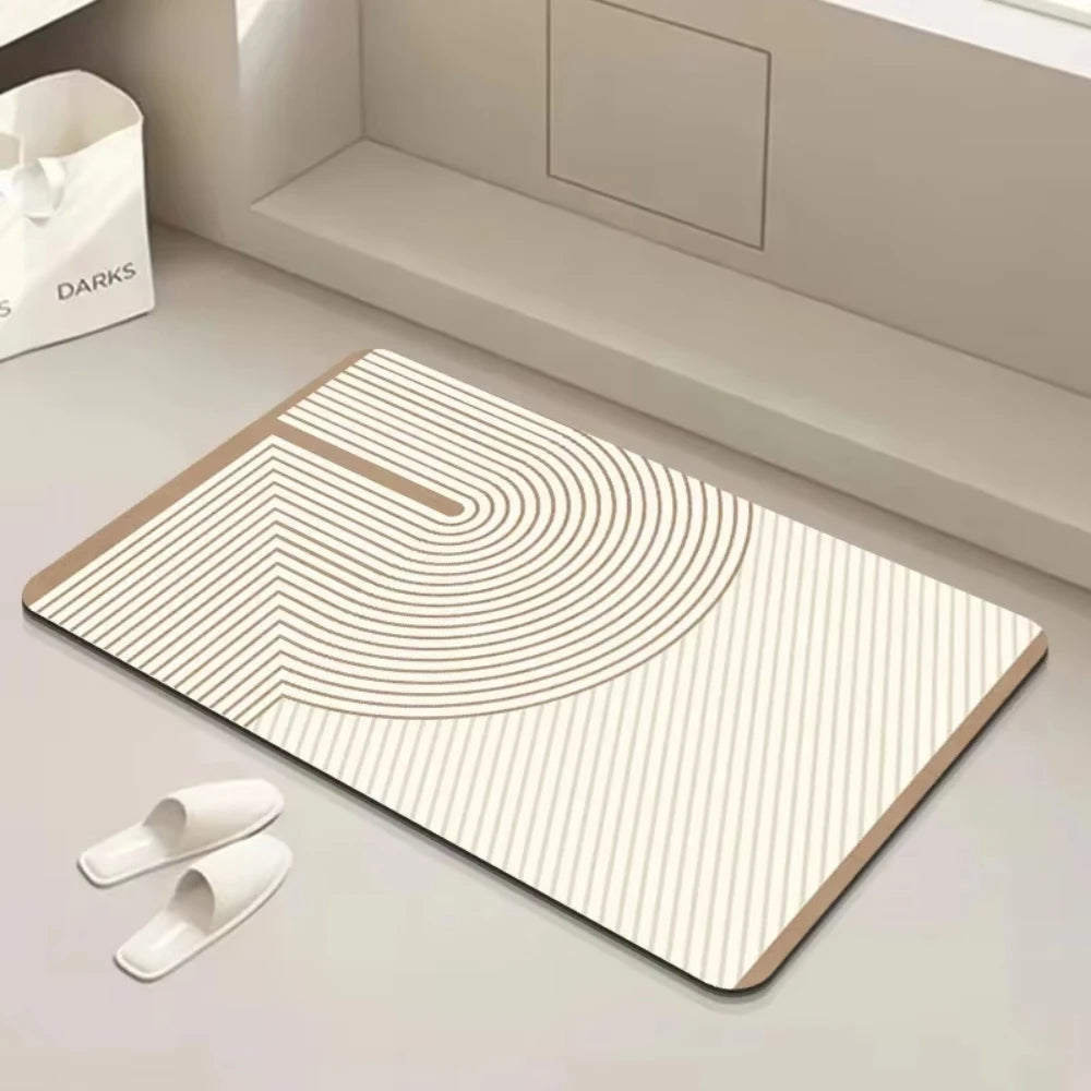 Bath Mat Non-Slip  Diatomite Mat with Rubber Padding Soft Super Absorbent Bathroom Rug Foot Mat for Hallway Shower Toilet Mats