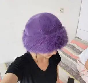 Furry Hats For Women, Autumn Winter Korean Style Warm Hats, Solid Color Flattering Mongolian Hats, Thickened Winter Outfits