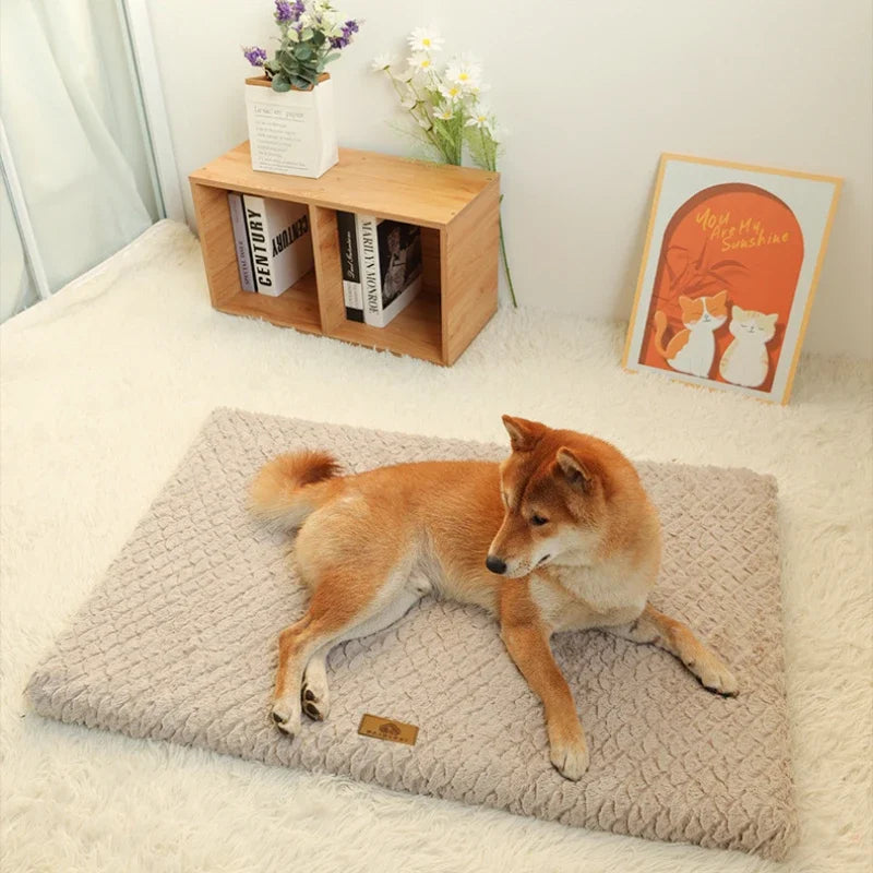 Memory Foam Pet Bed with Removable Washable Faux Fur Cover Orthopedic Waterproof Dog Bed for Crate Anti-Slip Bottom Dog Beds