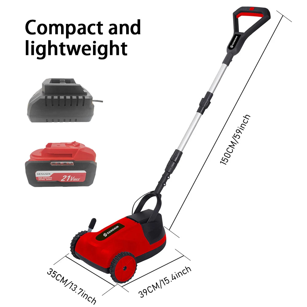 21V Electric Mower Lawn Trimmer Hand-Push Electric Lawn Mower Trimming Machine Home Lithium Weeder Cordless Lawn Trimmer