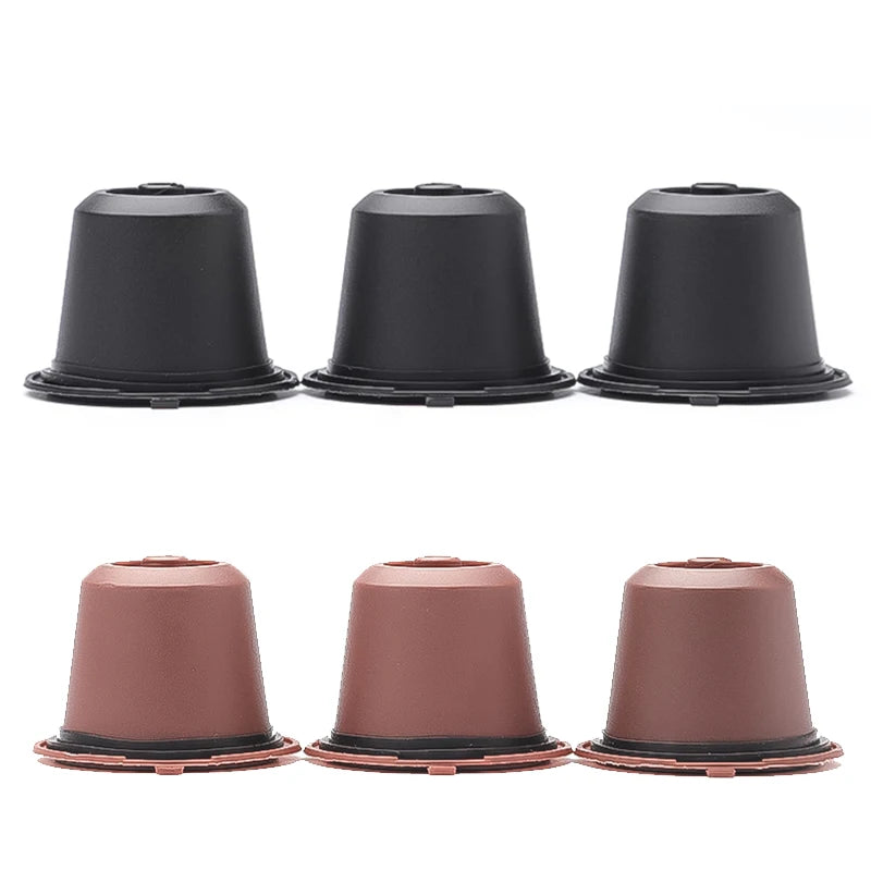 3/6PCS Refillable Reusable Nespresso Coffee Capsule Reutilisable Nespresso Pods with a Spoon a Brush