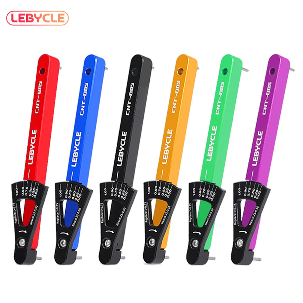 LEBYCLE 6 Colors Bicycle Chain Wear Indicator Tool Chain Links Checker MTB Road Bike Aluminum Alloy Repair Accurate Tools