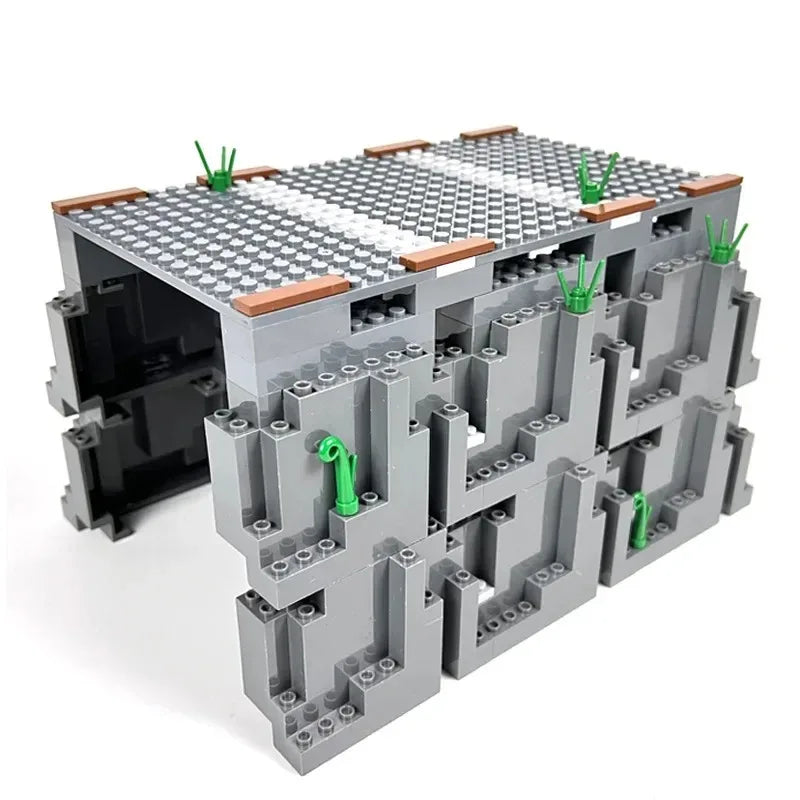 MOC Set Toy Series: Railway Tracks Tunnels Caves Rocks Artificial Hills and Puzzle-Assembly Blocks for Boys' Festive Gifts