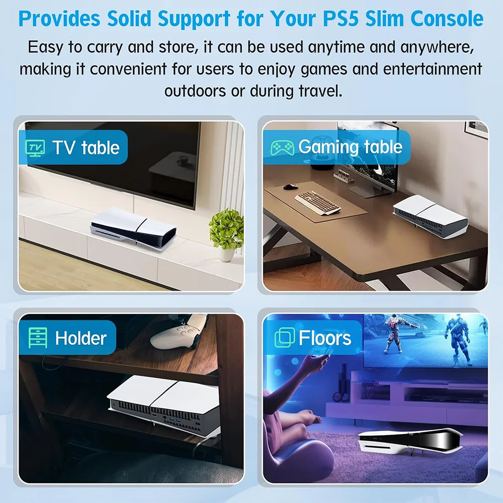 2Pcs Transparent Horizontal Stand For PS5 Slim / Pro Acrylic Triangle Base Holder Support Storage Stand for PS5 Slim Accessories