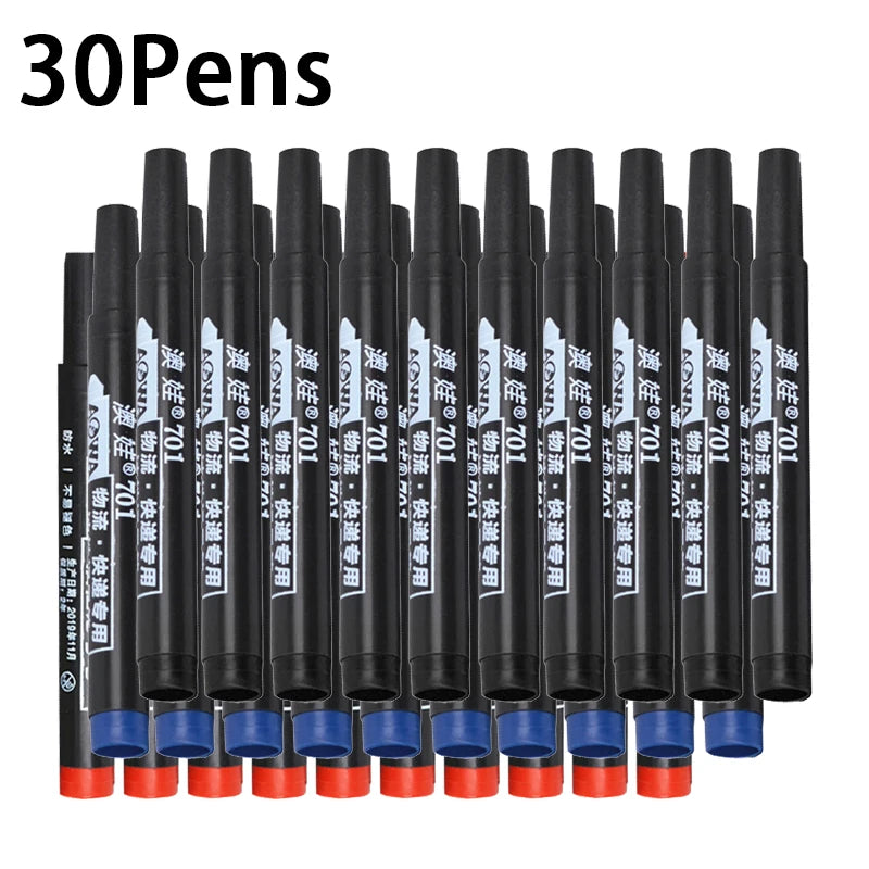 Bulk Pack 10/100 Waterproof Marker Pens Thick Head Durable Oily Ink Fast Drying Black Red Blue for School Express Logistics Sign