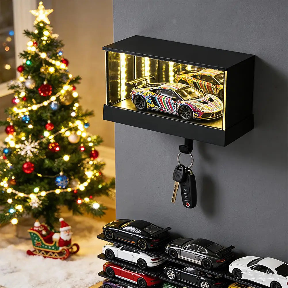 Garage Keychain,Car Luminous Unlimited Garage Key Storage Wall Mount Key Organizer With Infinity LED Hook Creative Home Decor