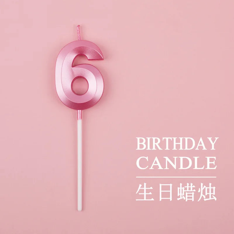 Vibrant Blue Pink Green 1pcs 0-9 Number Candles Decor for Kids Happy Birthday Event Anniversatires &Parties Decoration DIY