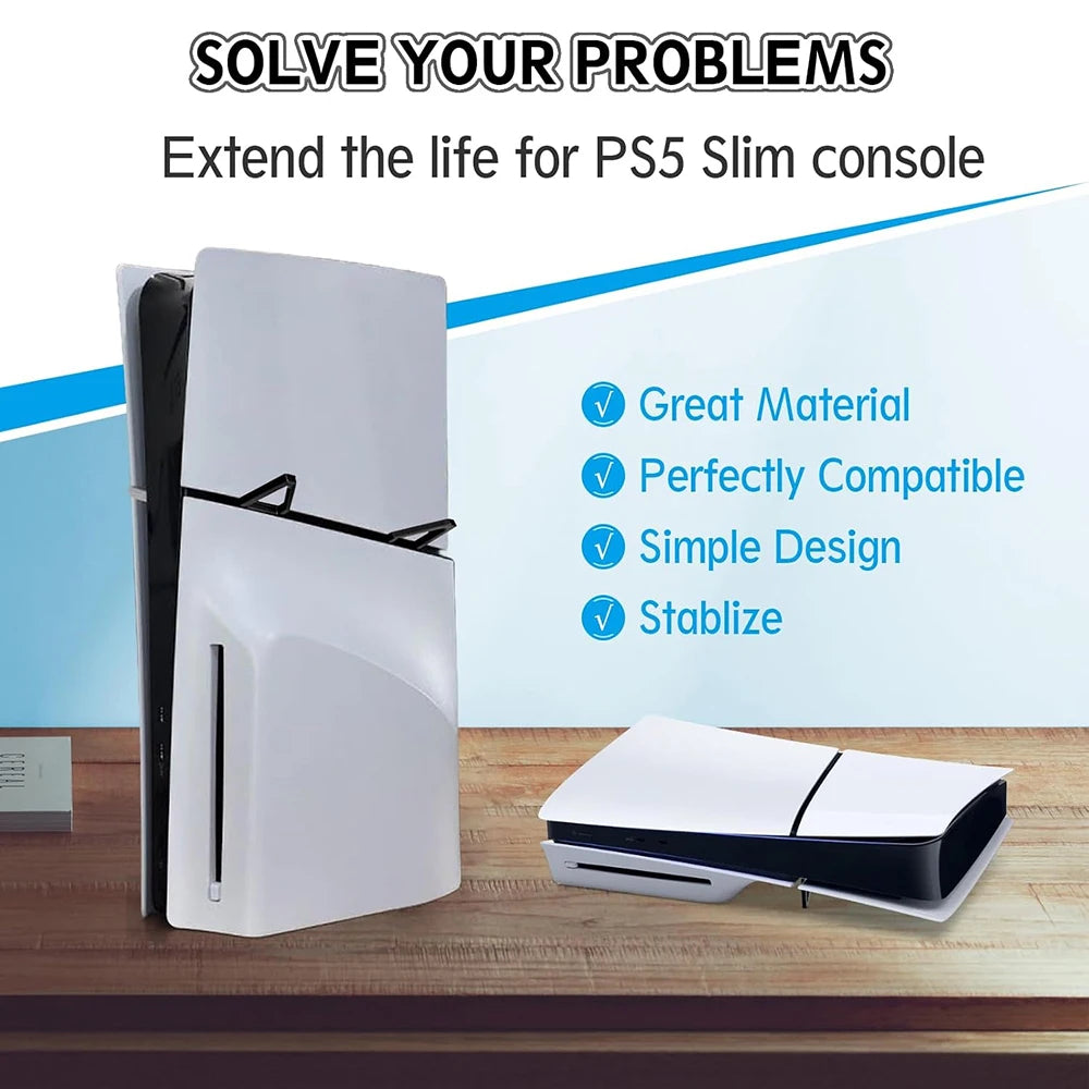 2Pcs Transparent Horizontal Stand For PS5 Slim / Pro Acrylic Triangle Base Holder Support Storage Stand for PS5 Slim Accessories
