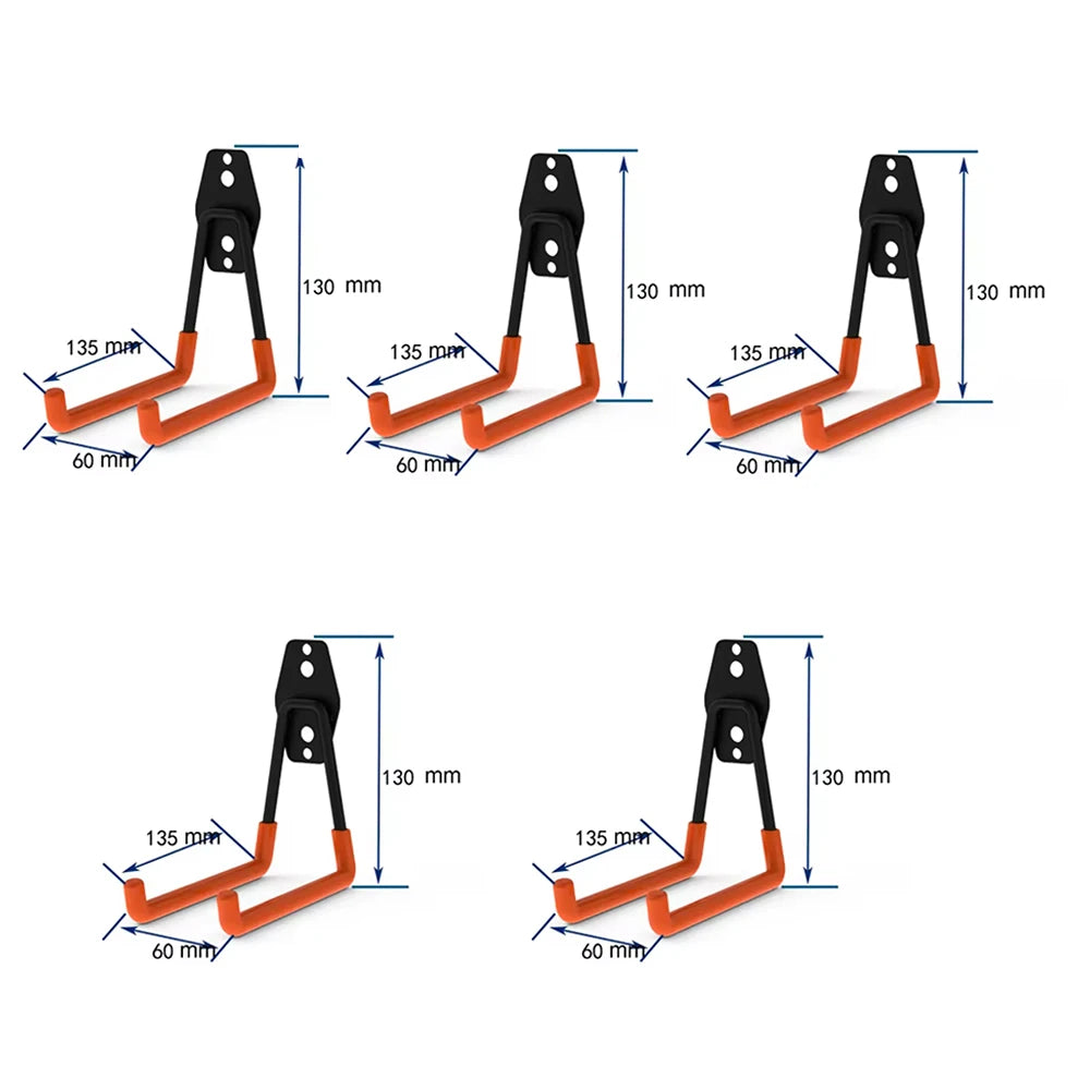 Heavy Duty Metal Hook Garage Organizer Wall Mount Bicycle Hanger Hooks Wall Mount Anti-slip Storage Hook For Ladders Garden Tool