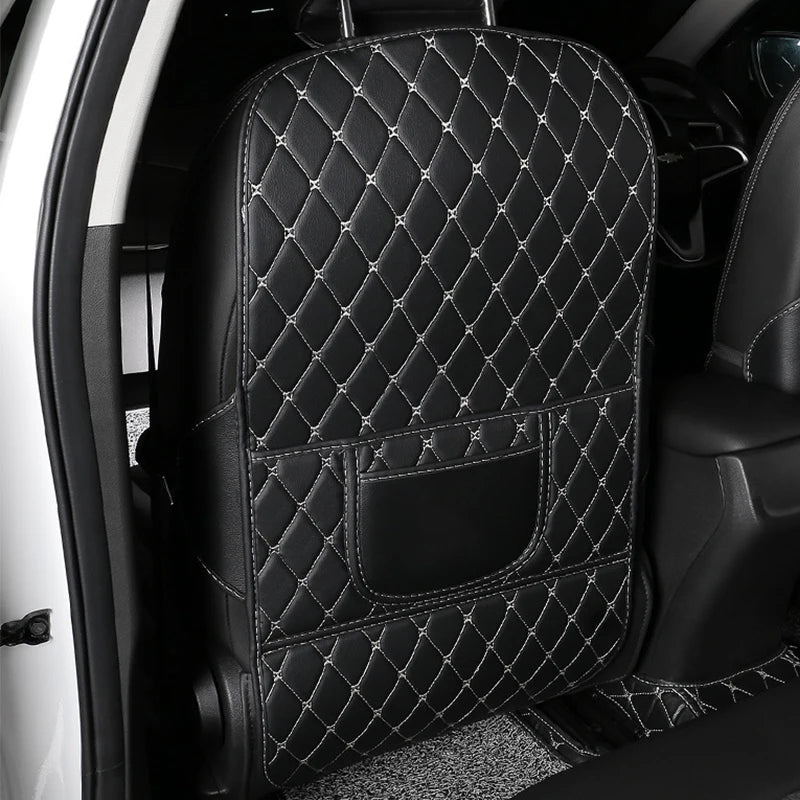 Kcimo PU Leather Car Anti-Kick Mats Auto Seat Back Protector Cover For Children Car Back Seat Anti-Dirty Pad Car  Accessories