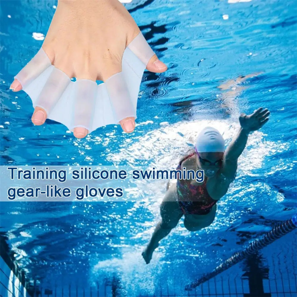 Swim Training Silicone for Diving Frog Type Swim Pool Paddles Swimming Flippers Hand Finger Fin Hand Web Finger Webbed