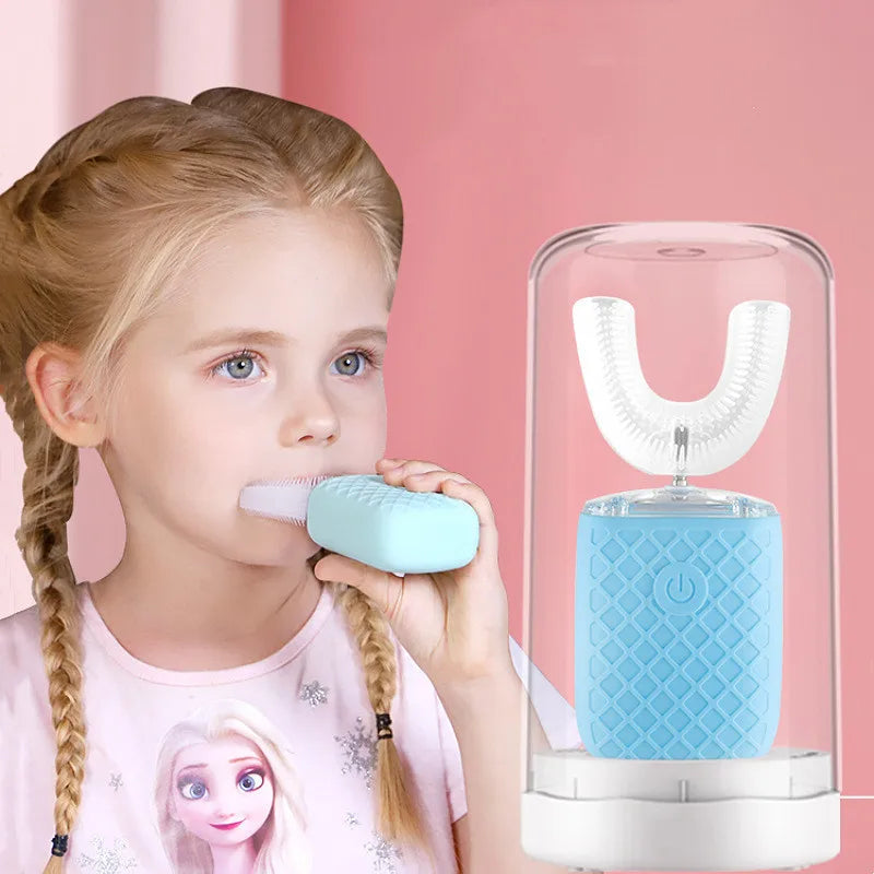 360° U-Shaped Electric Toothbrush – Rechargeable Sonic Auto Toothbrush for Adults & Kids