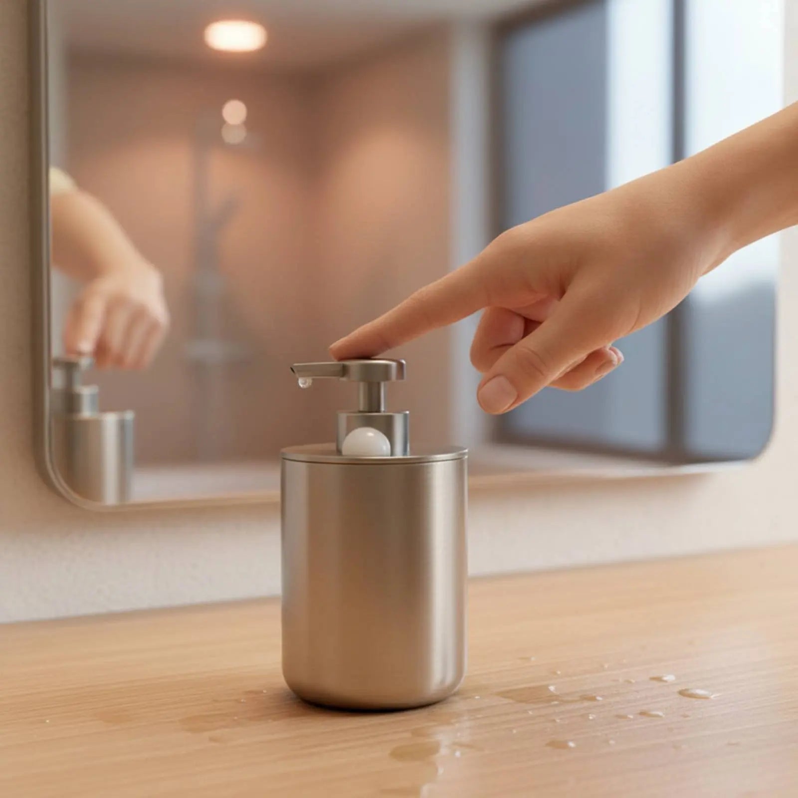 Stainless Steel Soap Dispenser Refillable Stainless Steel Soap Pump Bathroom Pump Bottle Elegant Design Home Accessory for Sink