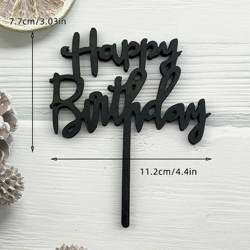 10Pcs Universal Acrylic Cake Topper Ornaments Fashionable Multicolor Decor for Men Women Birthday Baby Shower Party Supplies