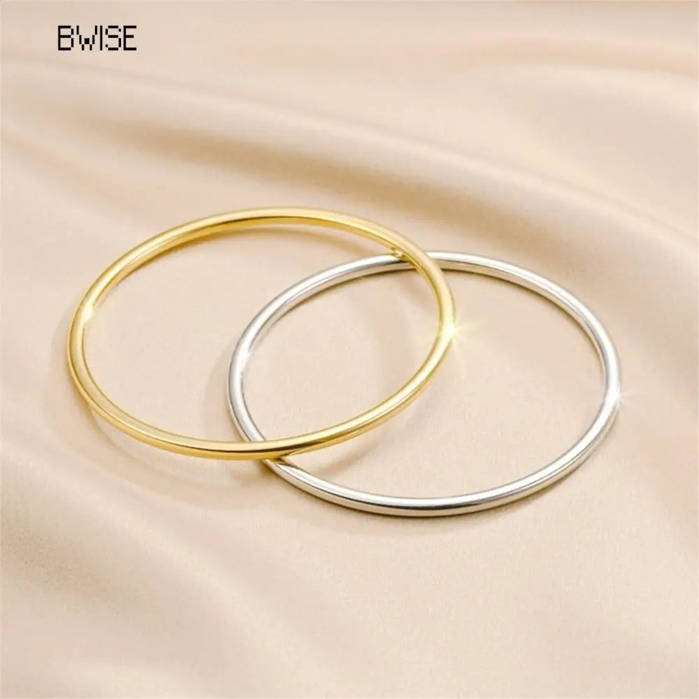 Fashionable Stainless Steel Bracelet For Women Round Minimalist Elegant Gold Color Bracelet Women's Accessories Popular Jewelry